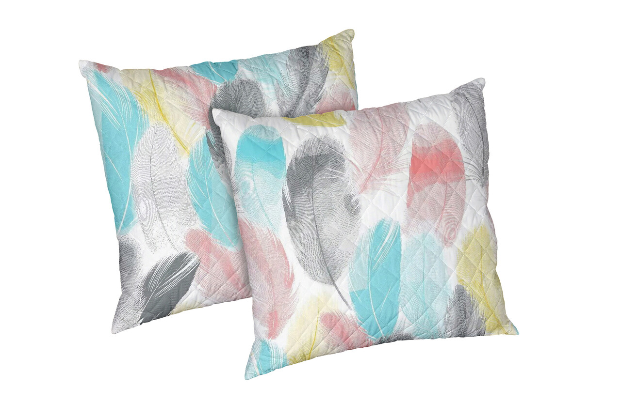 Set 2 perne Peacock, microfibra matlasata, 70x70 cm - imagine 5